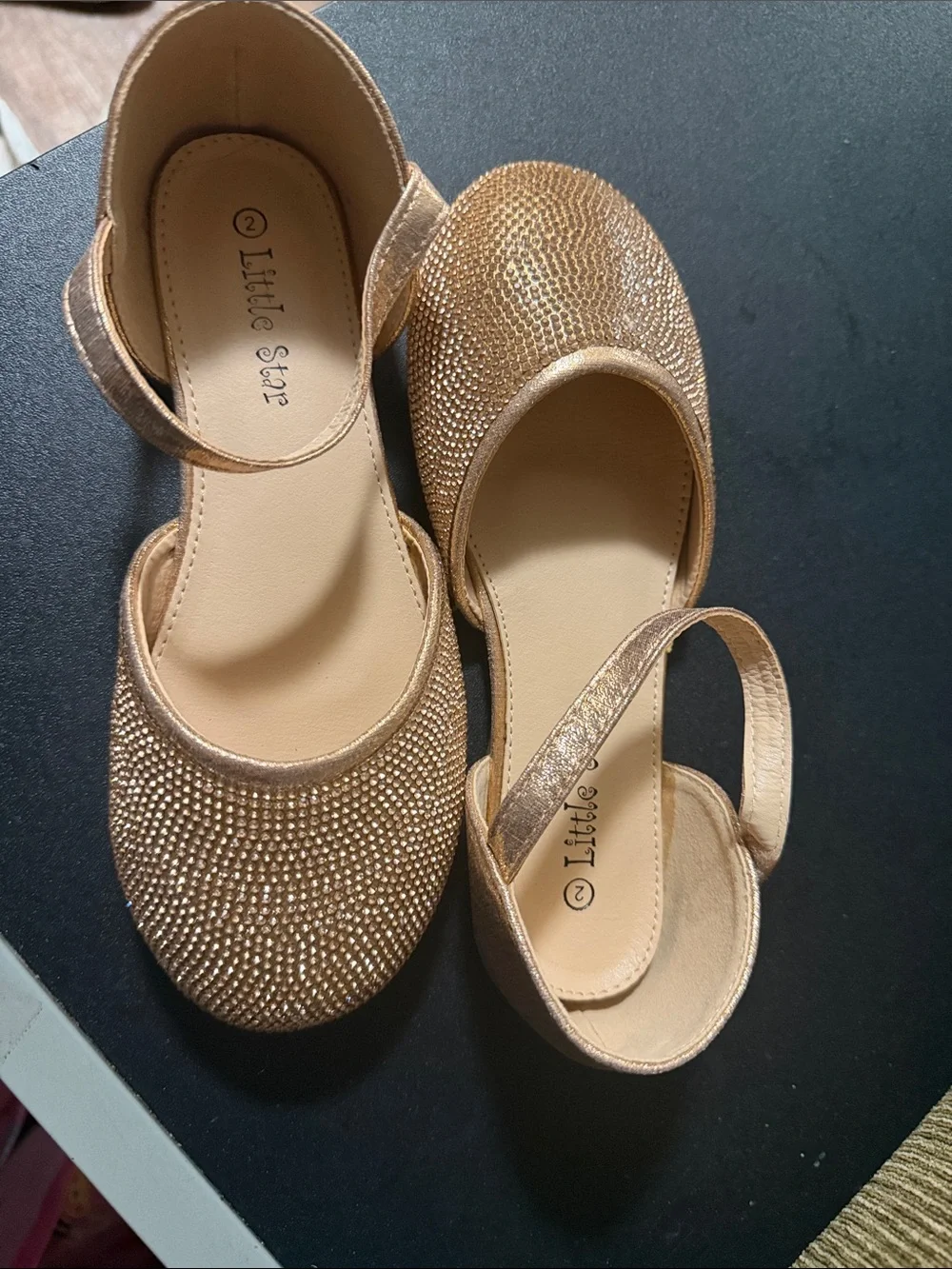 Girls' Gold Sparkle Mary Jane Dress Shoes